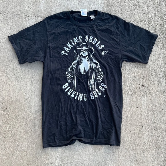 the undertaker Other - The Undertaker Taking Souls Digging Holes WWE T Shirt Mens Small Black 2017